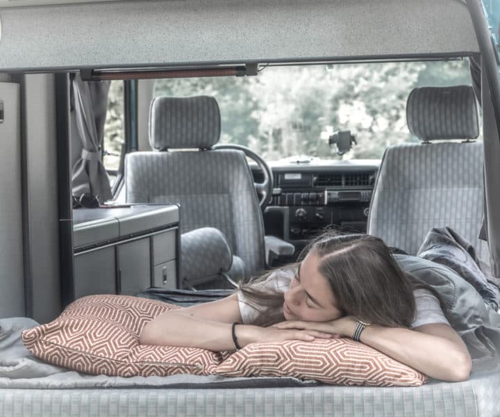 VW Westfalia camper Norway sleeping